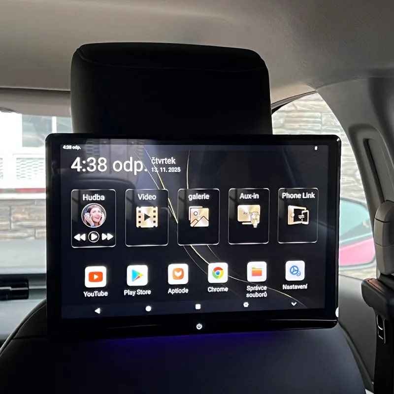 Připraveno k odeslání | LCD monitor 12,4" OS Android/USB/SD/HDMI in/out/Bluetooth s držákem na opěrku ds-x124aH