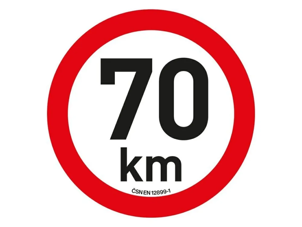 Extra sleva - Samolepka omezení rychlosti 70 km/h reflexní (200 mm)
