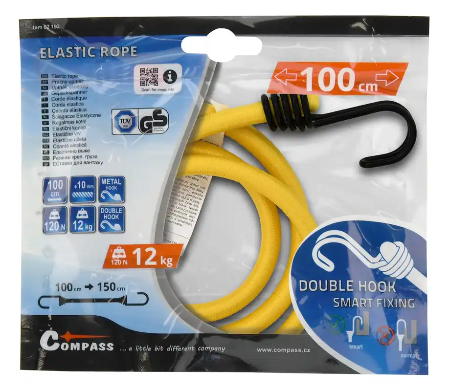 Bestseller | Upínač pružný DOUBLE HOOK 10mm/100cm TÜV/GS