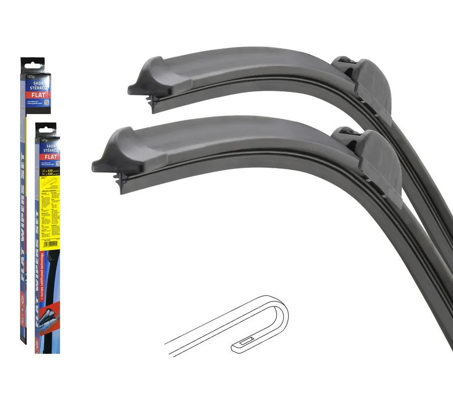 Stěrače FLAT SET (HOOK) 530+530mm | Špičková kvalita