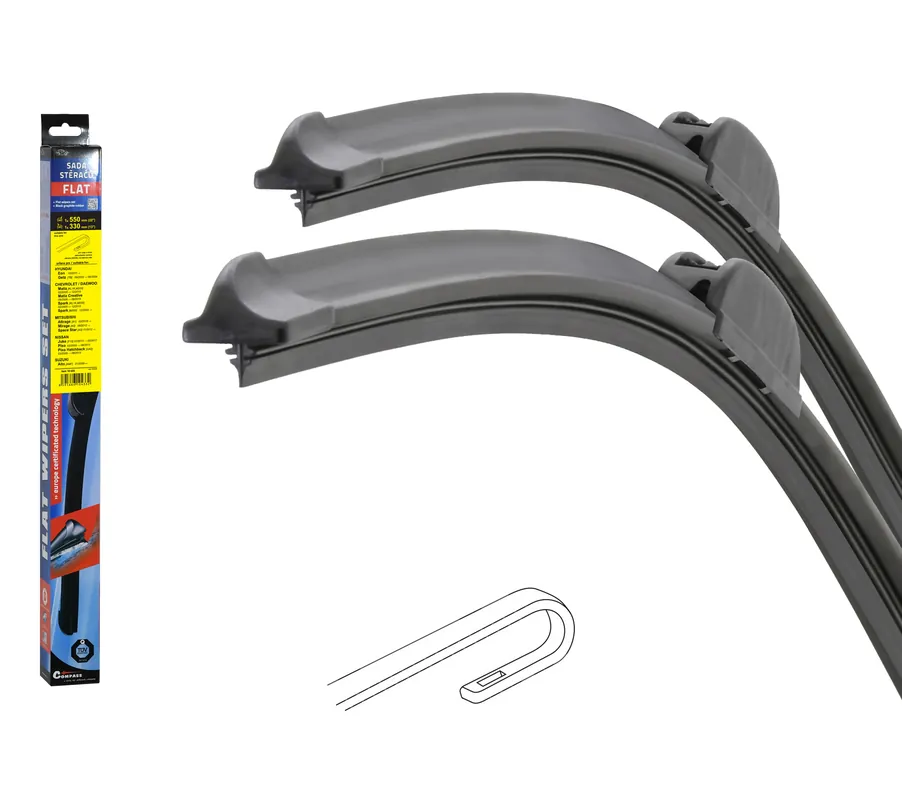 Stěrače FLAT SET (HOOK) 550+330mm | Špičkový produkt