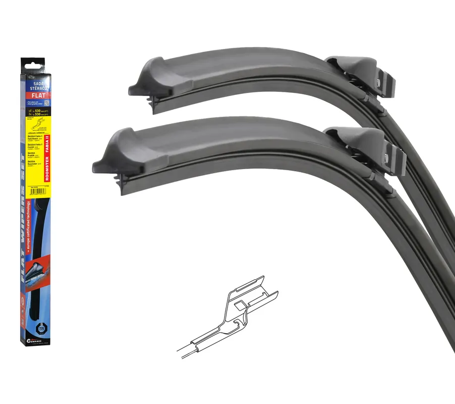 Čerstvá novinka | Stěrače FLAT SET (CUBE) 530+530mm FAB II