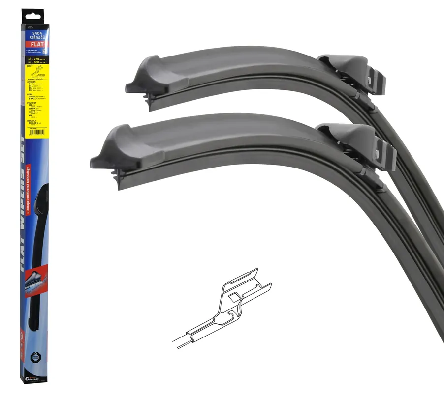 Stěrače FLAT SET (CUBE) 750+660mm | Do košíku
