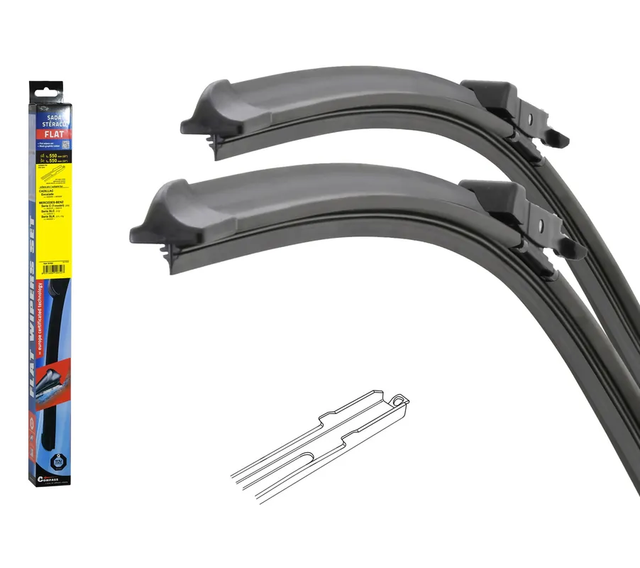 Koupit online - Stěrače FLAT SET (SLOT) 550+550mm