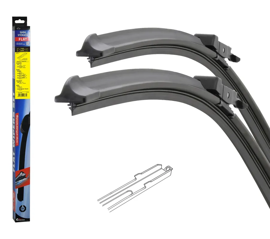 Cena od výrobce | Stěrače FLAT SET (SLOT) 710+610mm