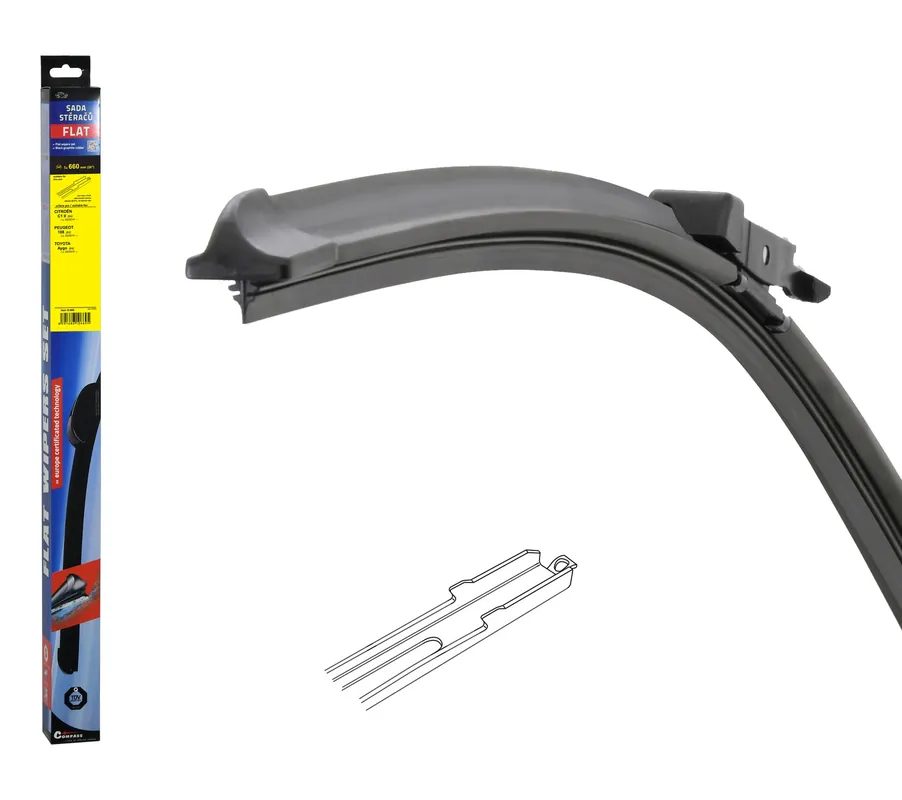 Stěrač FLAT SET (SLOT) 660mm - Zvýhodněná cena