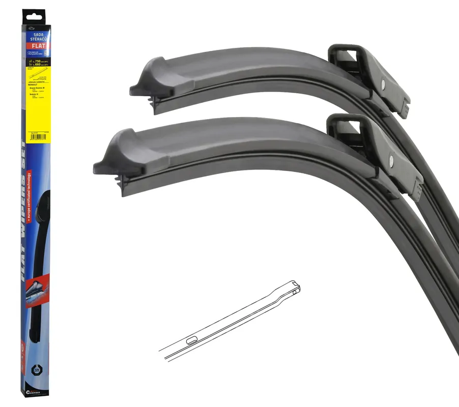 Rychlé doručení - Stěrače FLAT SET (BOLT) 750+660mm