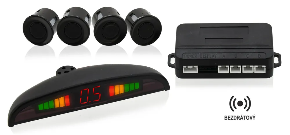 Špičková kvalita | Parkovací asistent 4 senzory, LED display, bezdrátový