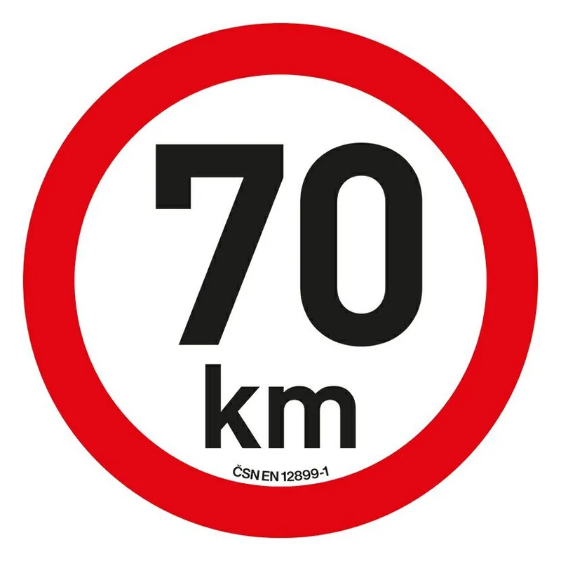 Samolepka omezení rychlosti 70 km/h reflexní (200 mm) - Top produkt