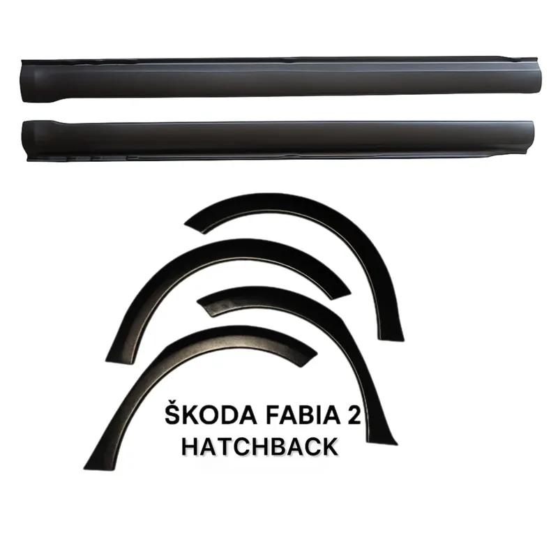 Snadné vrácení - Plastové lemy + prahy Škoda Fabia 2 Hatchkack 2007-2014 PSK